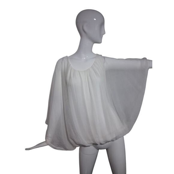 Giulia Italy Women's Size Large 100% Silk Embroidered Whimsical Fairycore Top - Picture 2 of 12